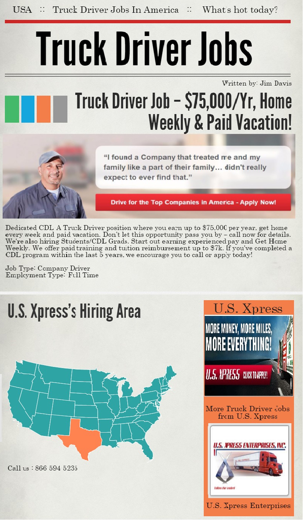 Truck Driver Jobs In America Visual.ly